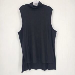 Banana Republic Black Turtleneck Poncho Sweater XL High Low Ribbed Sleeveless